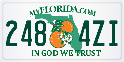 FL license plate 2484ZI
