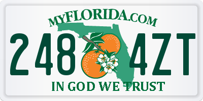 FL license plate 2484ZT