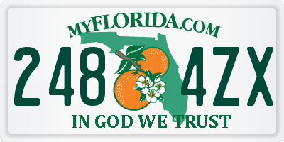 FL license plate 2484ZX