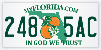 FL license plate 2485AC