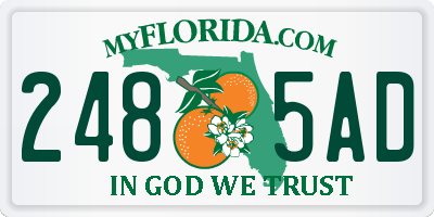FL license plate 2485AD