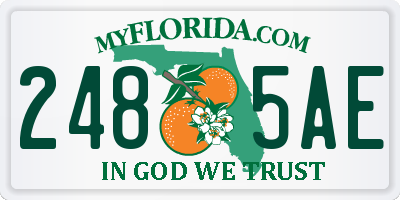 FL license plate 2485AE