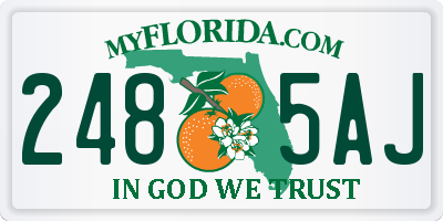 FL license plate 2485AJ