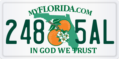 FL license plate 2485AL