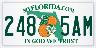 FL license plate 2485AM
