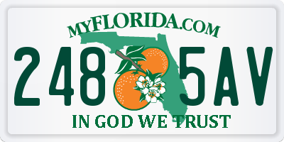 FL license plate 2485AV