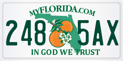 FL license plate 2485AX