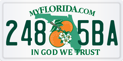 FL license plate 2485BA