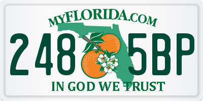 FL license plate 2485BP