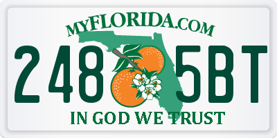 FL license plate 2485BT