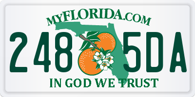 FL license plate 2485DA