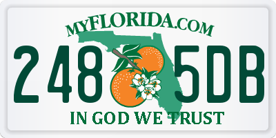 FL license plate 2485DB