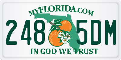 FL license plate 2485DM