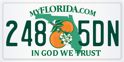 FL license plate 2485DN