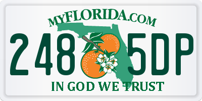 FL license plate 2485DP