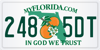 FL license plate 2485DT