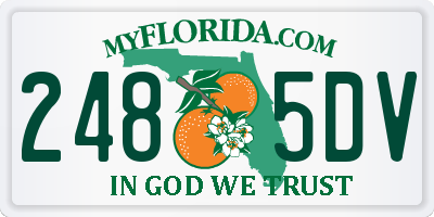 FL license plate 2485DV