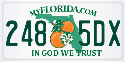 FL license plate 2485DX