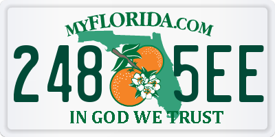 FL license plate 2485EE