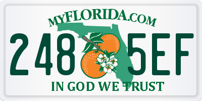 FL license plate 2485EF