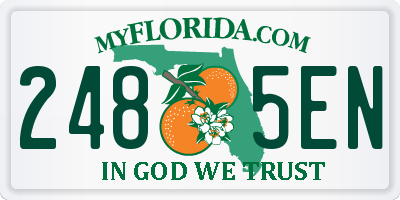 FL license plate 2485EN