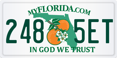 FL license plate 2485ET