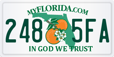 FL license plate 2485FA