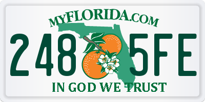 FL license plate 2485FE