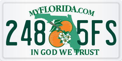 FL license plate 2485FS