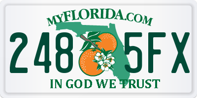 FL license plate 2485FX