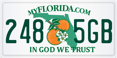 FL license plate 2485GB