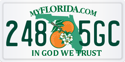 FL license plate 2485GC