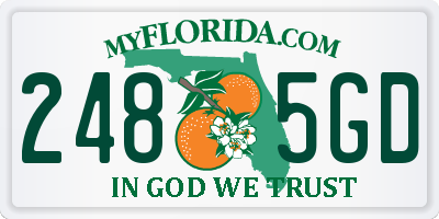 FL license plate 2485GD