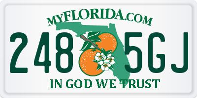 FL license plate 2485GJ