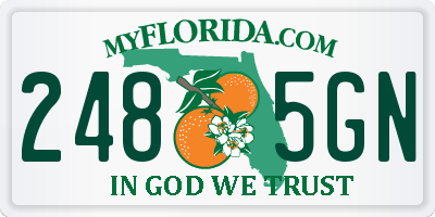 FL license plate 2485GN