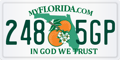 FL license plate 2485GP