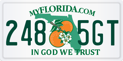 FL license plate 2485GT