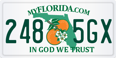 FL license plate 2485GX
