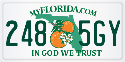 FL license plate 2485GY