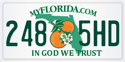 FL license plate 2485HD