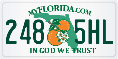 FL license plate 2485HL