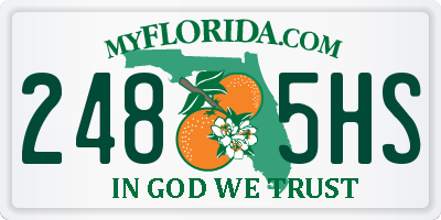 FL license plate 2485HS