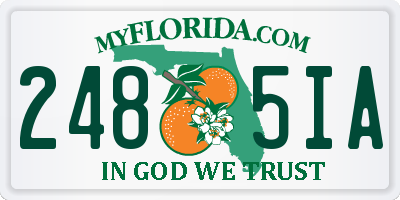 FL license plate 2485IA