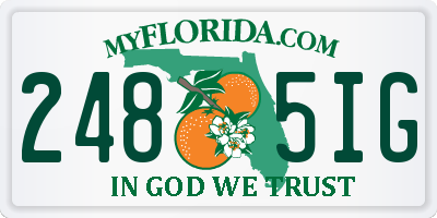 FL license plate 2485IG