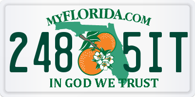 FL license plate 2485IT