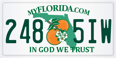 FL license plate 2485IW