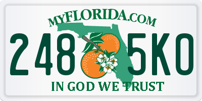 FL license plate 2485KO
