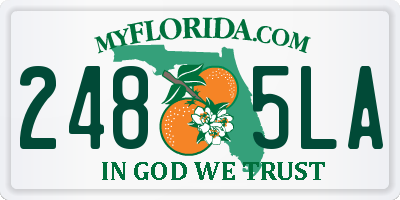 FL license plate 2485LA