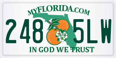 FL license plate 2485LW