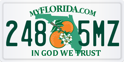 FL license plate 2485MZ